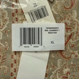 Ralph Lauren Double RL Red and Tan Paisley Fabric